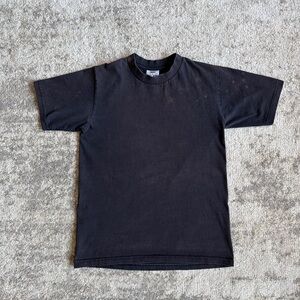 VTG Pro Club Heavyweight Faded Bleach Distressed Y2K Made In USA Black Tee